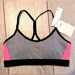 George Girls Sporty Gray and Pink Crop Bralette